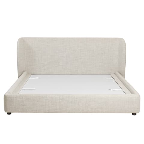 Livia Soft Off-White bed frame in off white, shown in a product front view as image 1