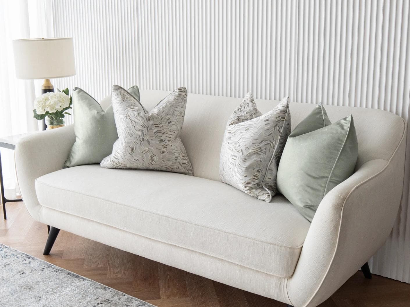 Marjorie Bundle bundle - indoor in silver, grey and green, shown in a lifestyle right view as image 3