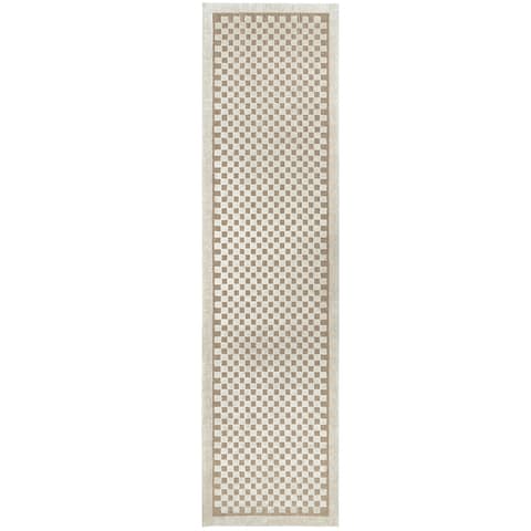 Milo Sandy Runners carpet in beige, shown in a product top view as image 1