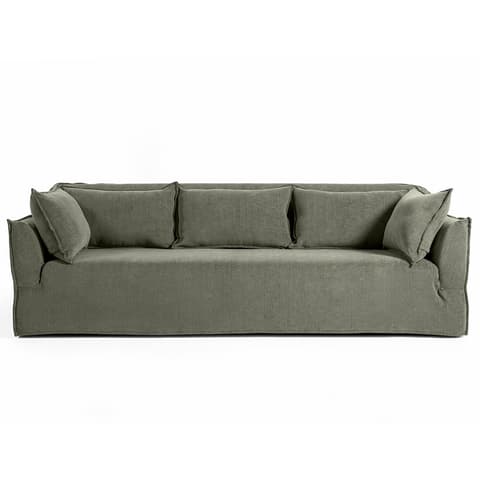 Miro Olive Grey sofa in olive grey, shown in a product front view as image 1