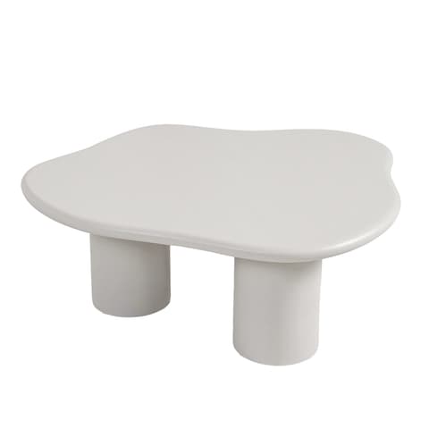 Pienza coffee table in soft ivory and stone, shown in a product front view as image 1