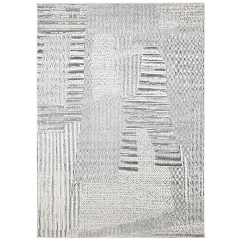 Renzo Dusty carpets in black and white, shown in a product top view as image 1