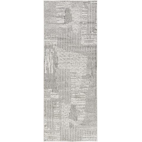 Renzo Dusty carpets in black and white, shown in a product top view as image 1