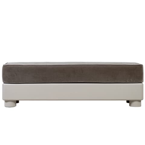 Rina bench in warm taupe, ivory and taupe, shown in a product front view as image 1