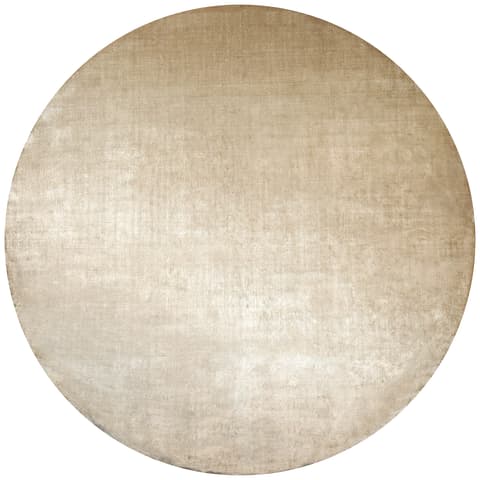 Scarlette Sandy Round carpet in beige and gold, shown in a product top view as image 1