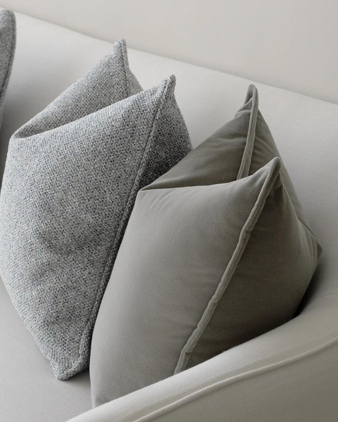 Tom Bundle cushion in grey and blue, shown in a product right view as image 7