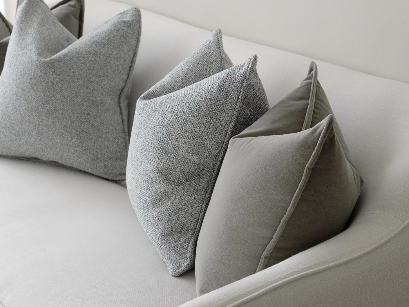 Tom Bundle cushion in grey and blue, shown in a product right view as image 7