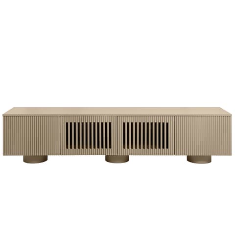 Treviso TV unit in warm clay and taupe, shown in a product front view as image 1