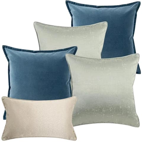 Johnston Bundle bundle - indoor in gold, blue, beige, green and silver, shown in a product front view as image 1