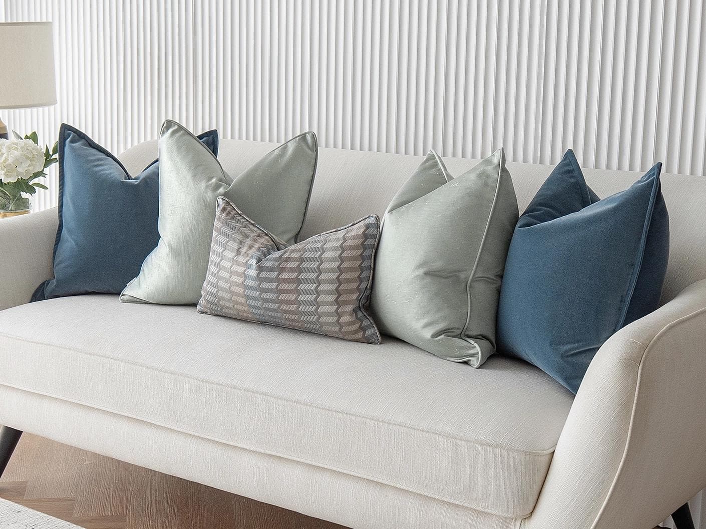 Dionisia Bundle bundle - indoor in silver, blue and green, shown in a lifestyle right view as image 2