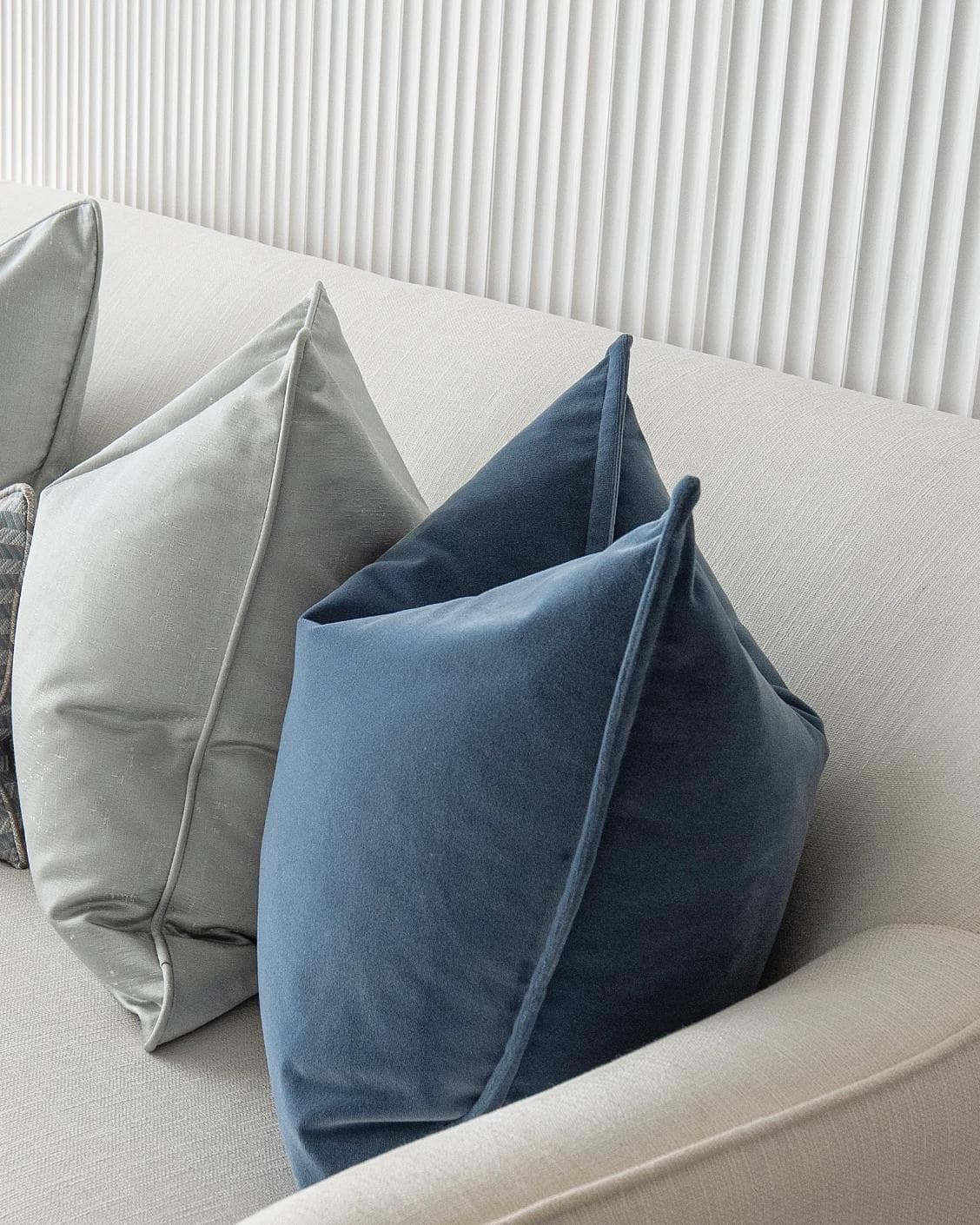 Dionisia Bundle cushion in silver, blue and green, shown in a product top view as image 8