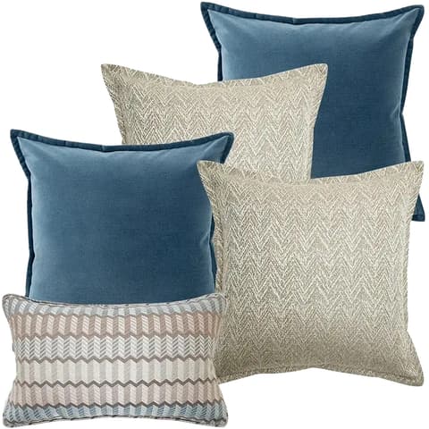 Stephan Bundle bundle - indoor in silver, blue and beige, shown in a product front view as image 1