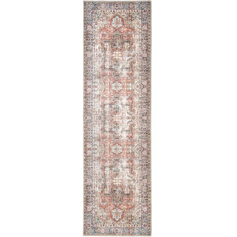 Vince Rouge carpets in red and multicolour, shown in a product top view as image 1