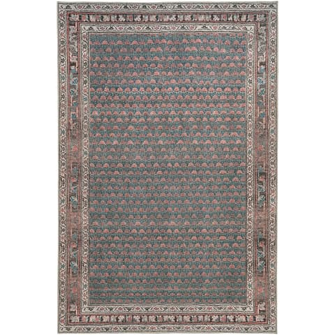 Vincent Denim carpets in blue, rust and multicolour, shown in a product top view as image 1