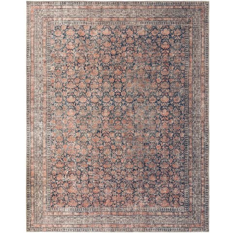 Vincent Terracotta carpets in rust and multicolour, shown in a product top view as image 1