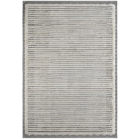 Zahra Alba carpets in ivory and grey, shown in a product top view as image 1