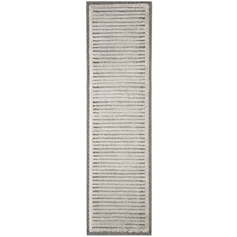 Zahra Alba carpets in ivory and grey, shown in a product top view as image 1