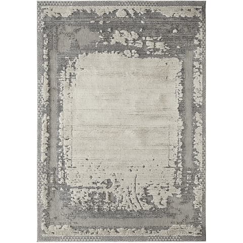 Zahra Bianca carpets in grey and ivory, shown in a product top view as image 1