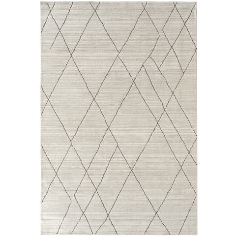 Zen Pearl carpets in charcoal and ivory, shown in a product top view as image 1