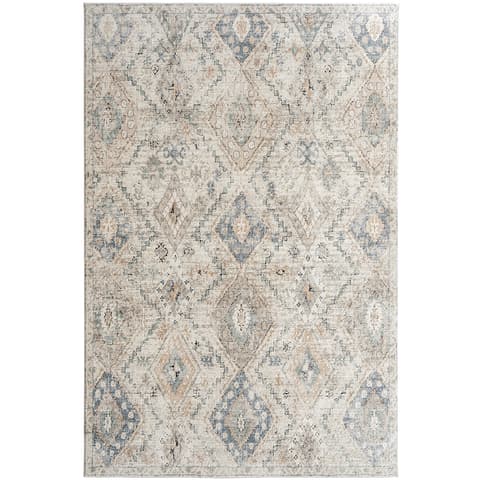 Zen Sandy carpets in beige and blue, shown in a product top view as image 1