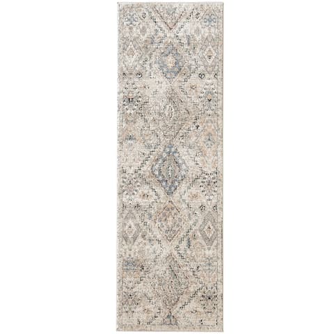 Zen Sandy carpets in beige and blue, shown in a product top view as image 1